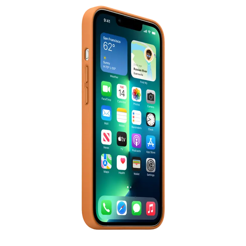 Чехол Apple iPhone 13 Pro Leather Case MagSafe A2703 Кожаный чехол Коричневый