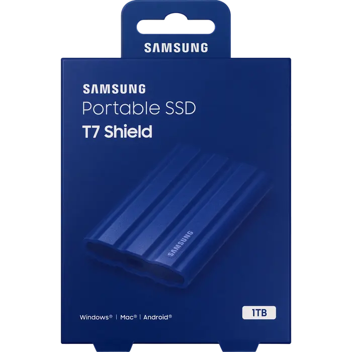 Внешний портативный SSD накопитель Samsung T7 Shield 1 ТБ Синий