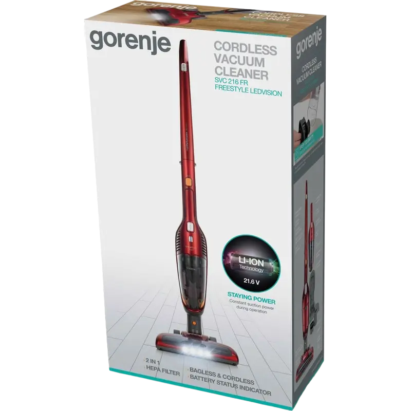 Вертикальный Пылесос Gorenje SVC216FR Красный