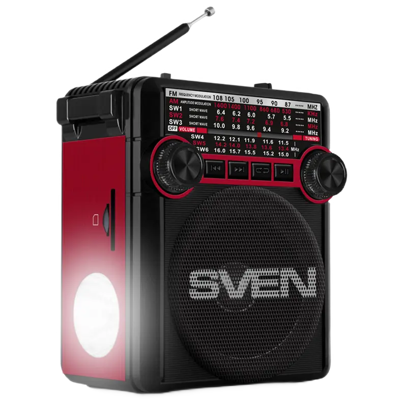 Портативное радио SVEN SRP-355 Чёрный/Красный