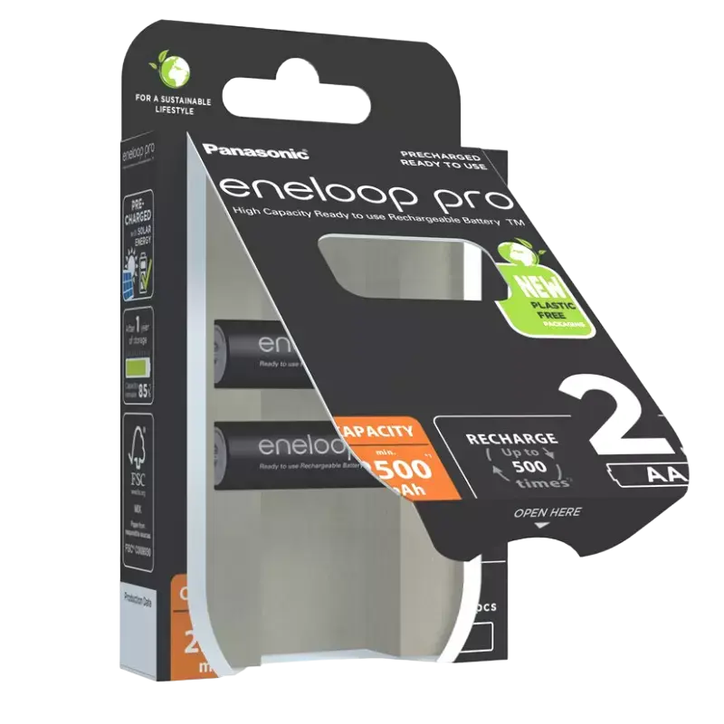 Батарейки Panasonic Eneloop Pro BK-3HCDE/2CP AA