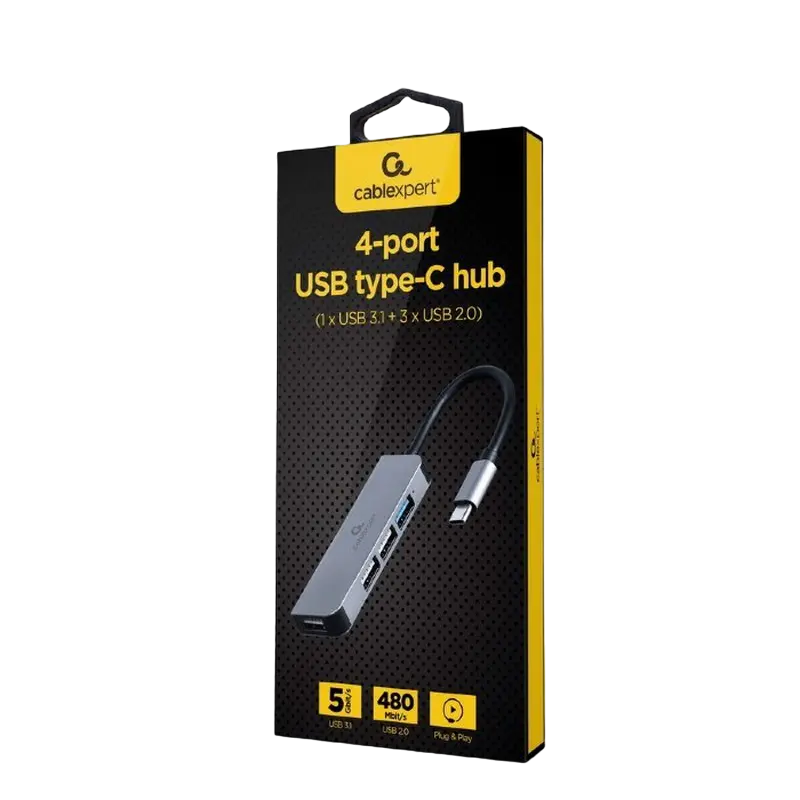 Adaptor Hub Gembird UHB-CM-U3P1U2P3-01 Argintiu