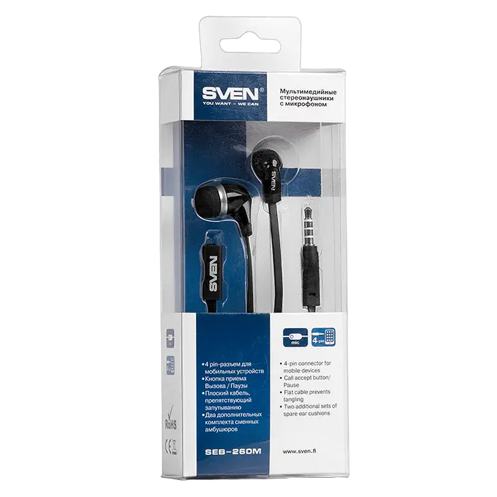 Наушники SVEN SEB-260M Чёрный