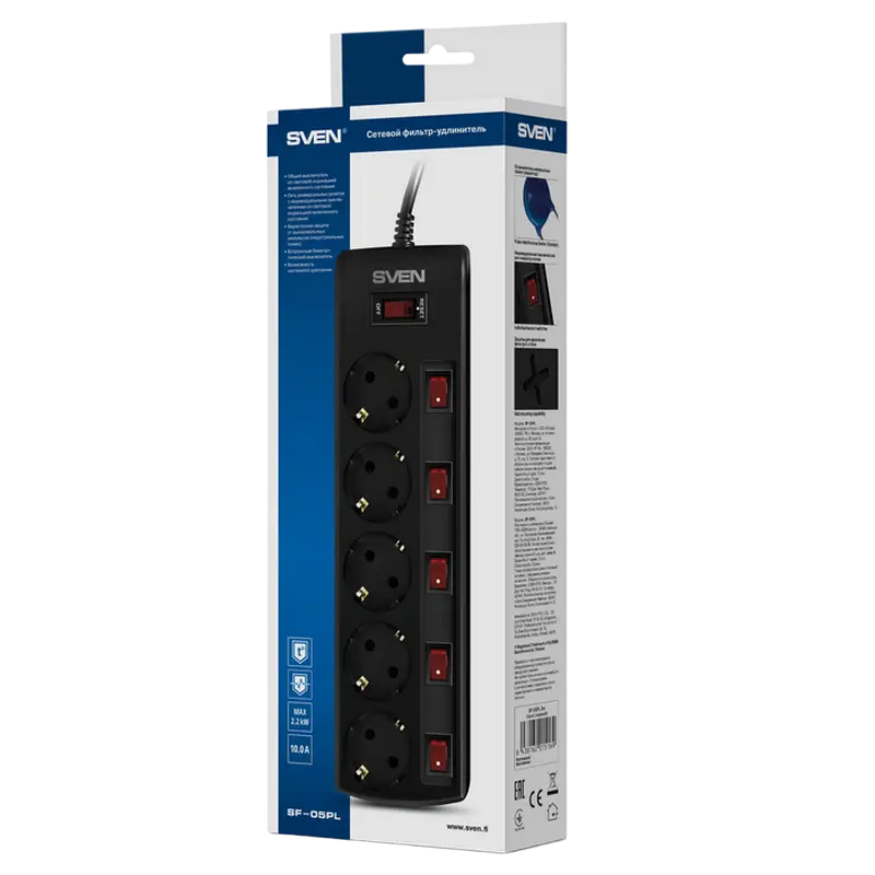 Сетевой фильтр SVEN SF-05PL Черный