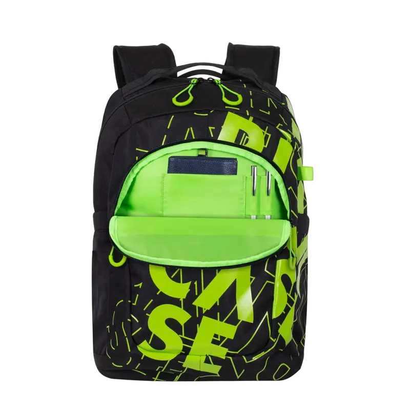 Повседневный рюкзак Rivacase Heide Чёрный/Лайм