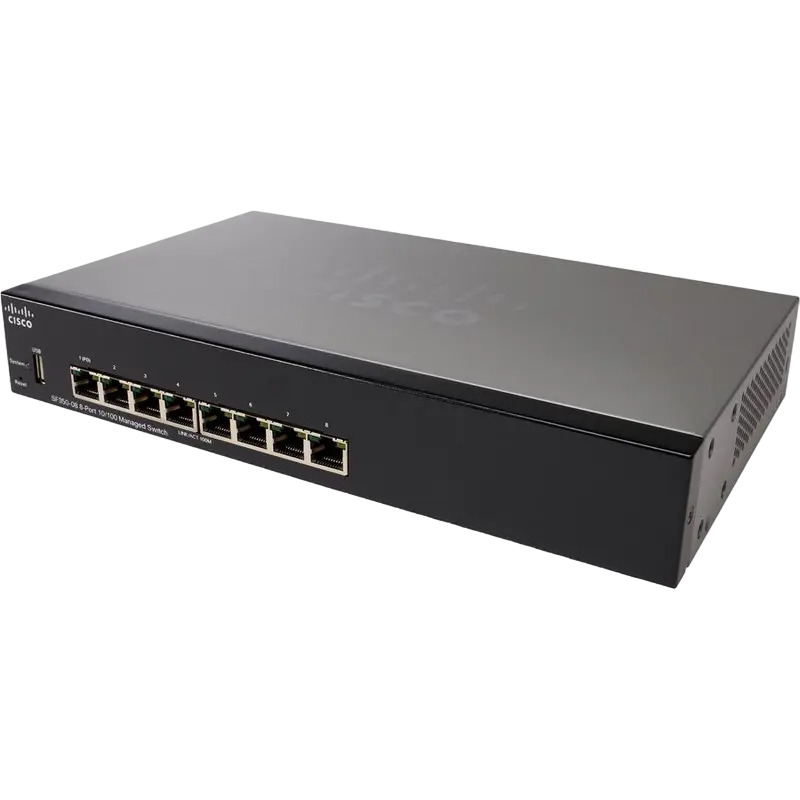 Сетевой коммутатор Cisco SF350-08 Черный