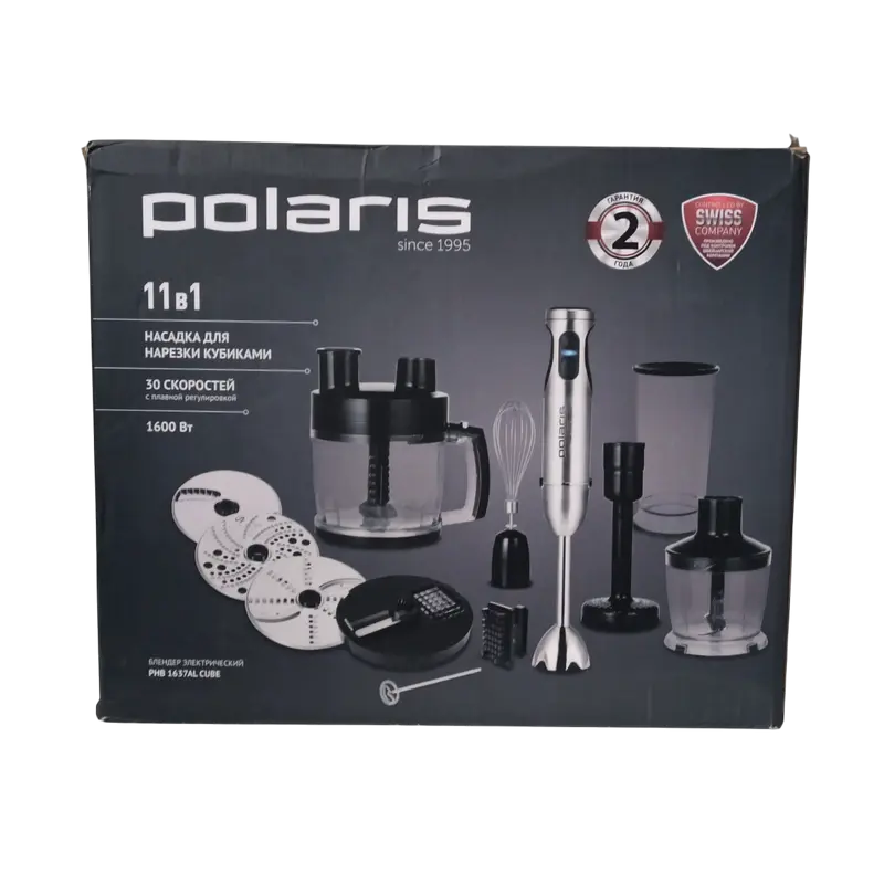Погружной блендер Polaris PHB 1637AL CUBE Чёрный