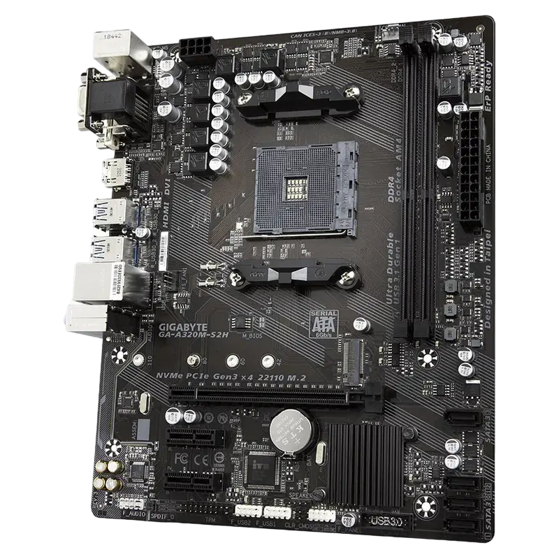Материнская плата Gigabyte GA-A320M-S2H 1.1-3.0 AM4 Micro-ATX