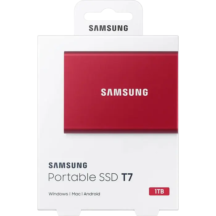 Внешний портативный SSD накопитель Samsung T7 1 ТБ Красный
