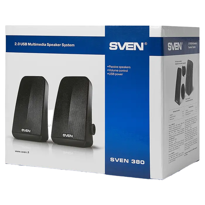 Компьютерные колонки SVEN 380 Черный