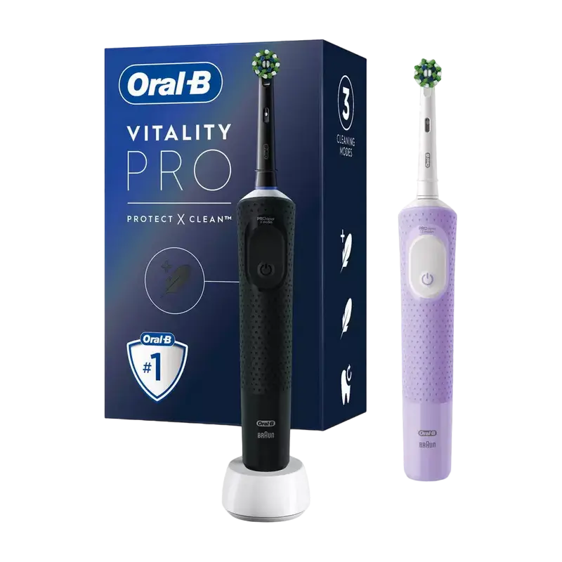 Электрическая зубная щетка Для взрослых Oral-B Vitality PRO DUO Cross Action Чёрный Фиолетовый