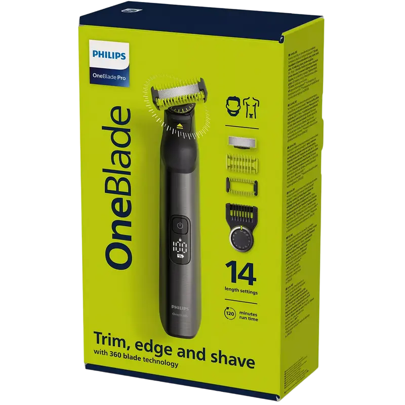 Мужской Триммер Philips OneBlade Pro 360 Хром