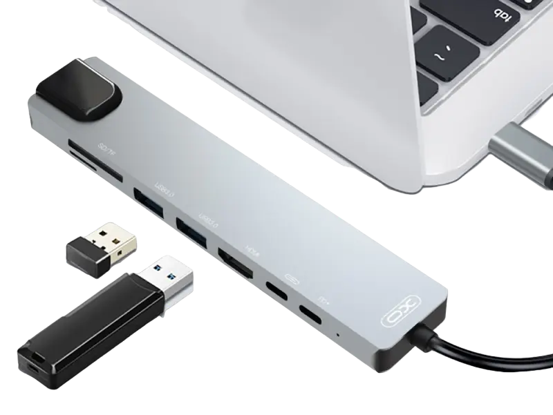 Adaptor USB XO HUB003 Argintiu