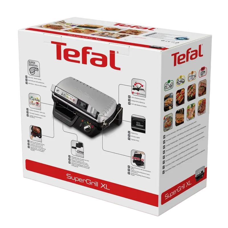 Электрический Гриль Tefal OptiGrill+ Initial Серебристый