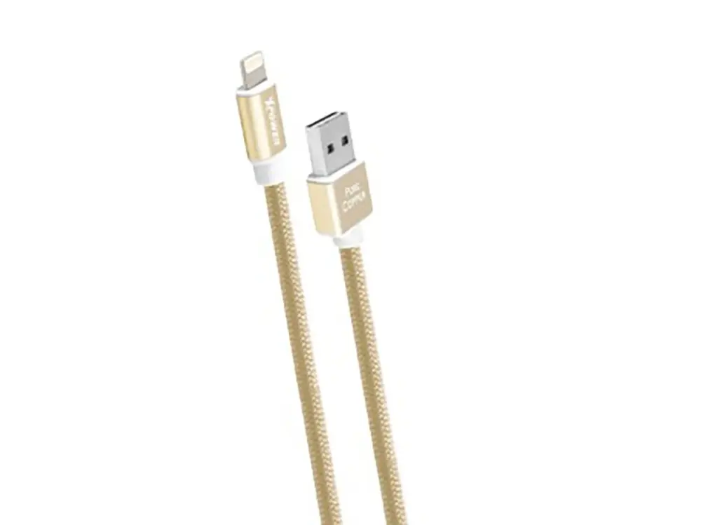 Cablu încărcare și sincronizare Xpower Lightning Cable, Metal Auriu