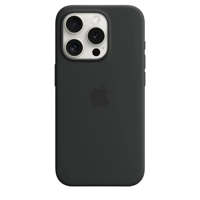 Чехол Apple iPhone 15 Pro Silicone Case MagSafe Силиконовый Чехол Чёрный