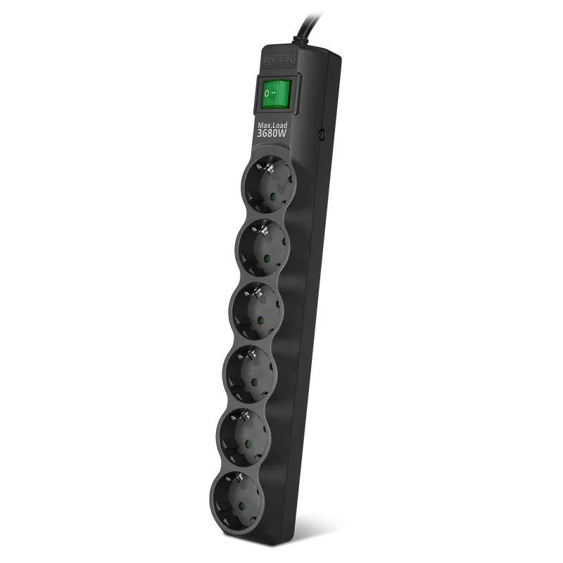 Prelungitor electric SVEN SF-06E-16 Negru