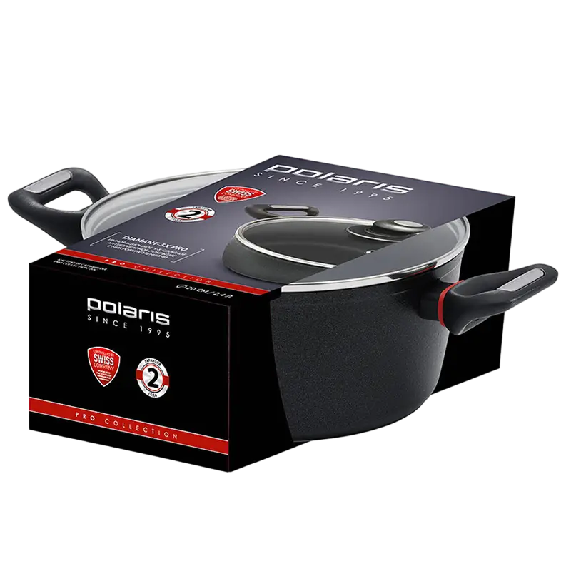 Кастрюля Polaris PRO collection-20C Чёрный
