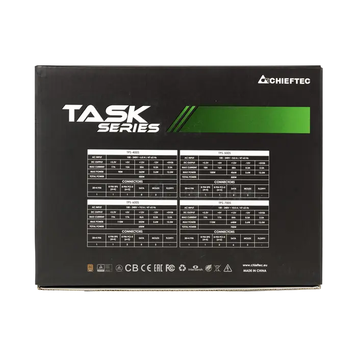 Tip Блок питания для компьютеров Chieftec TPS-600S Task Series ATX Черный