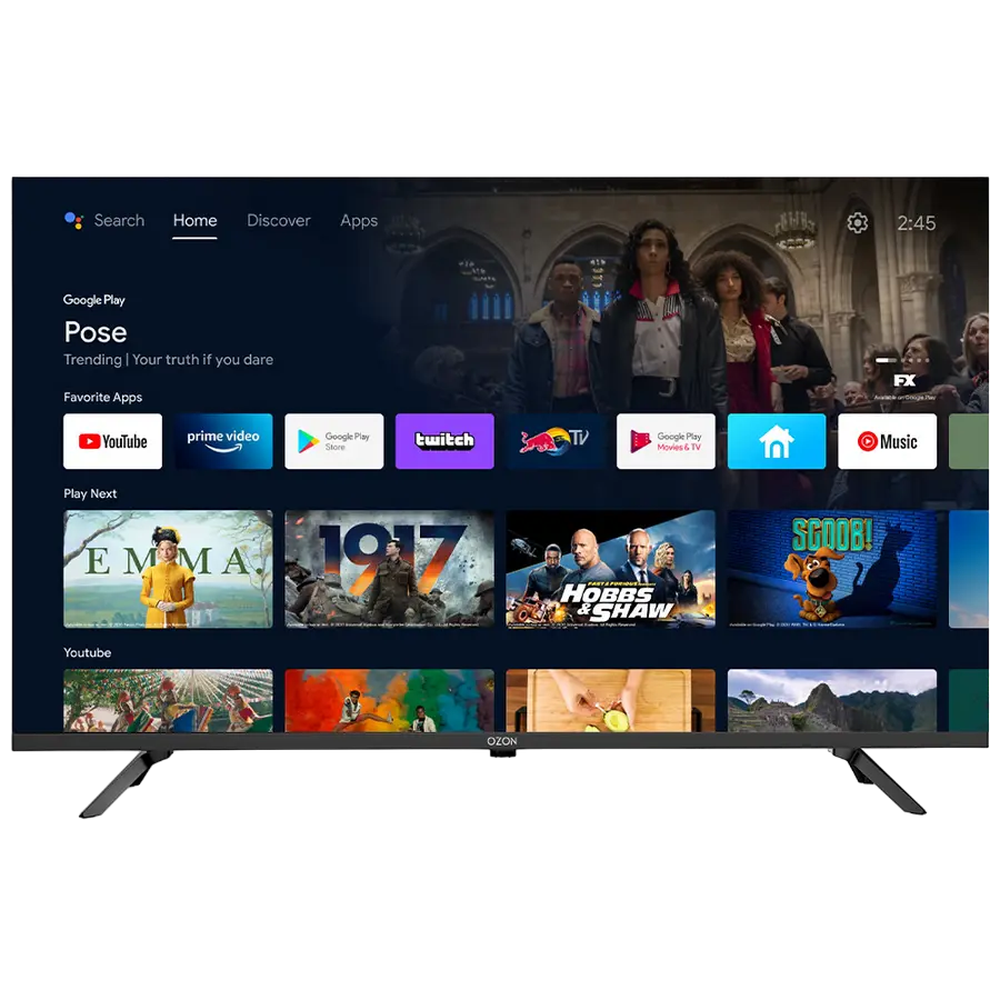 43" LED SMART Телевизор OZON H43S7000R Черный