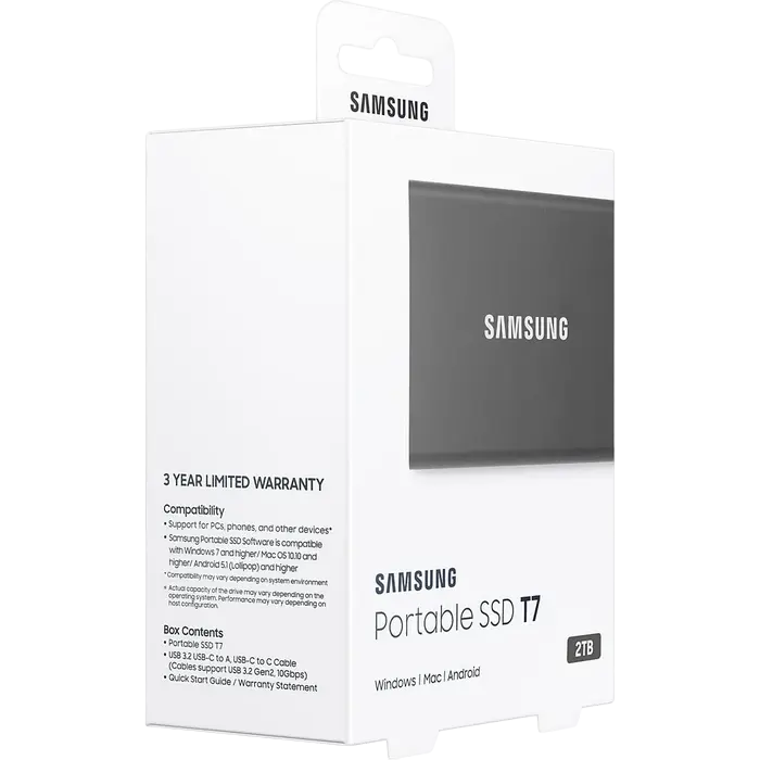 SSD portabil extern Samsung T7 2 TB Grey