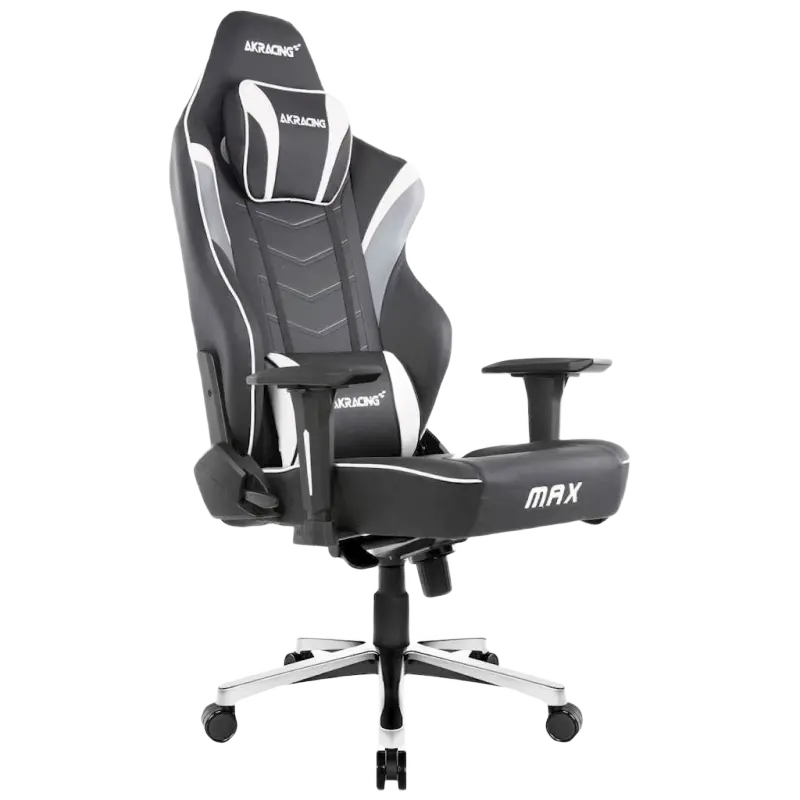 Scaun Gaming AKRacing MASTERS Max PU Piele Alb