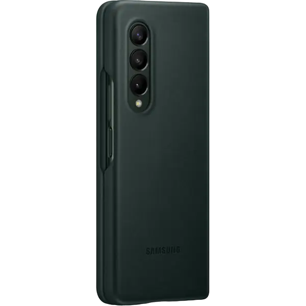 Husă tip carte Samsung Galaxy Z Fold 3 Leather Cover Husă din piele Verde