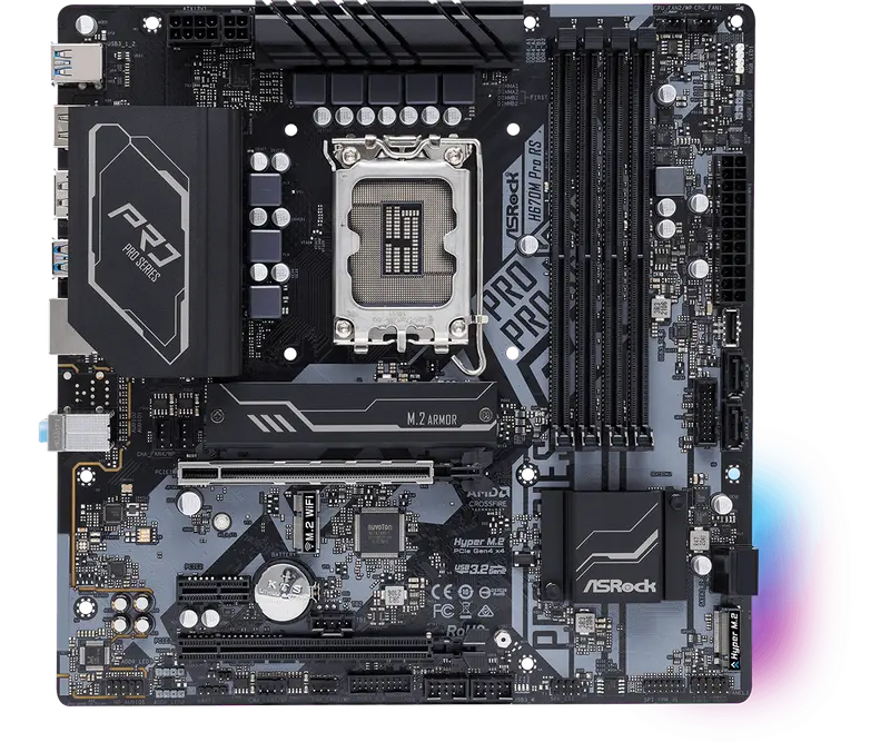 Материнская плата ASRock H670M PRO RS LGA1700 Micro-ATX
