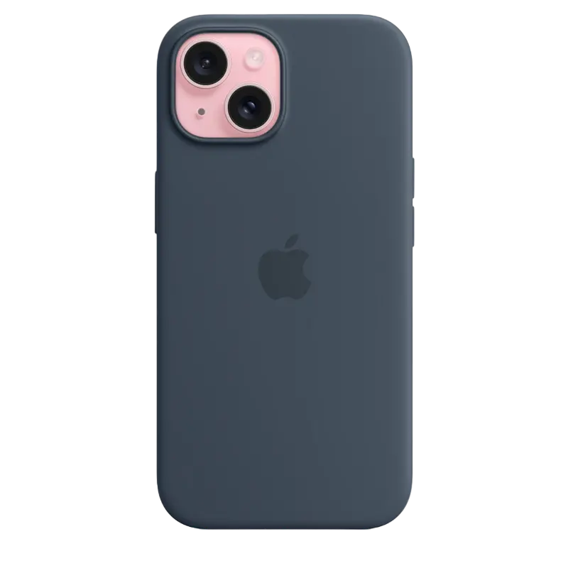 Husă Apple iPhone 15 Silicone Case MagSafe Husă din silicon Storm albastru