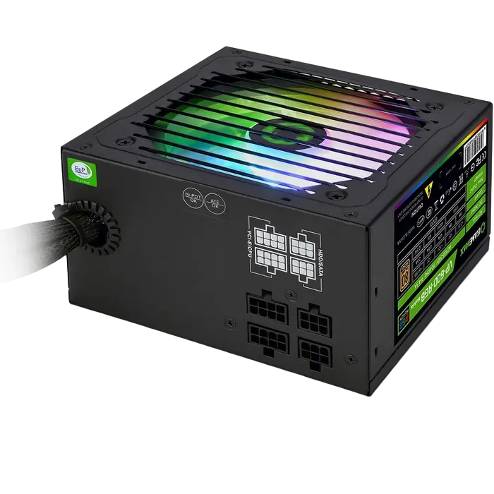 Tip Блок питания для компьютеров Gamemax VP-600-RGB ATX Черный