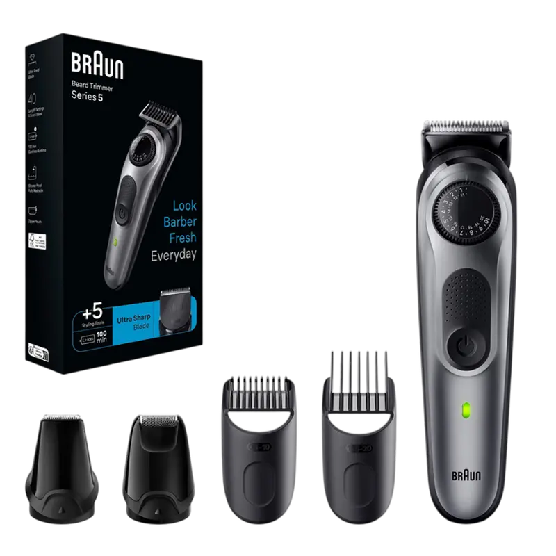 Мужской Триммер Braun Beard Trimmer 5 Серый