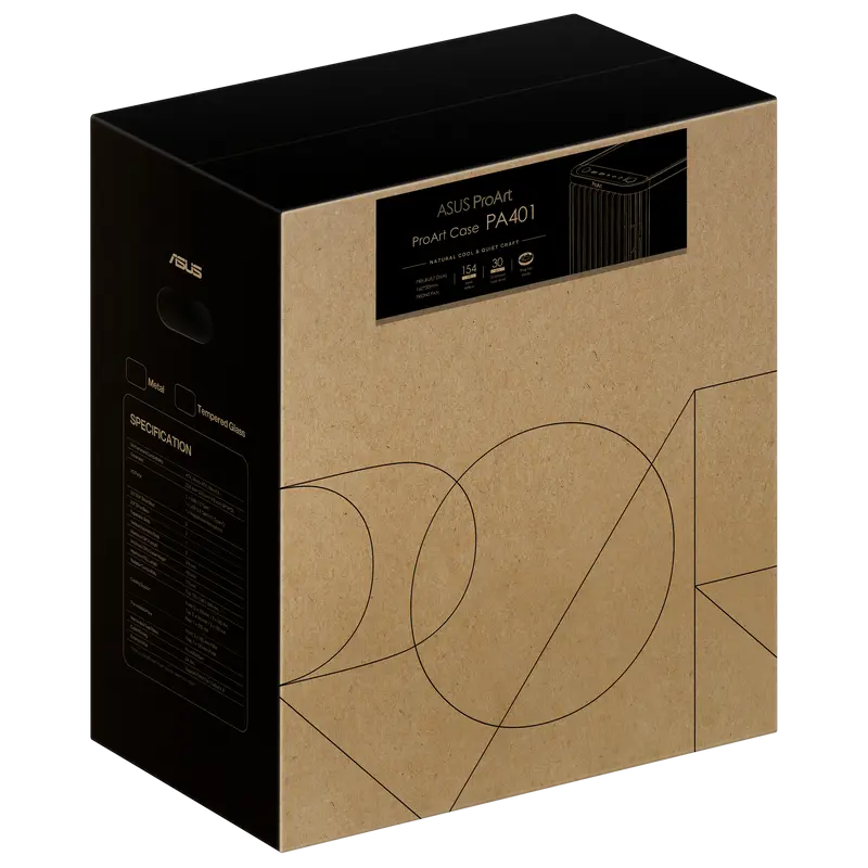 Компьютерный корпус ASUS ProArt PA401 Wood TG Midi-Tower Черный