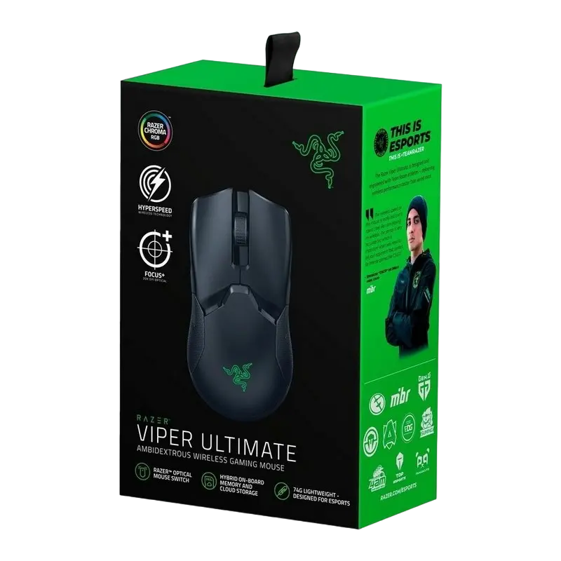 Беcпроводная мышь Razer Viper Ultimate Беспроводное,Проводное Чёрный