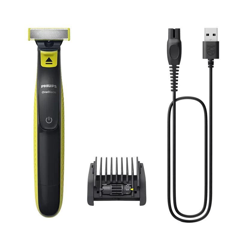 Мужской Триммер Philips OneBlade Черный | Зелёный