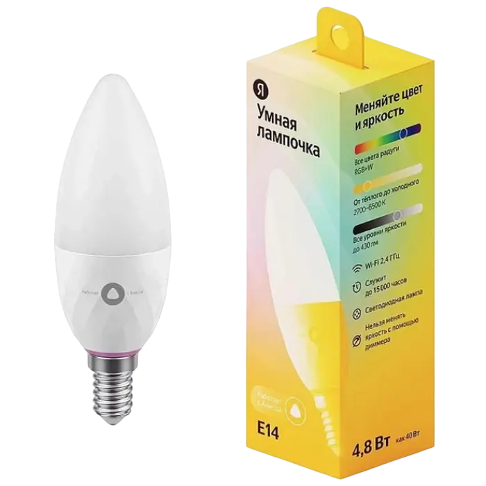 Умная лампочка Yandex YNDX-00017 RGB + Белый