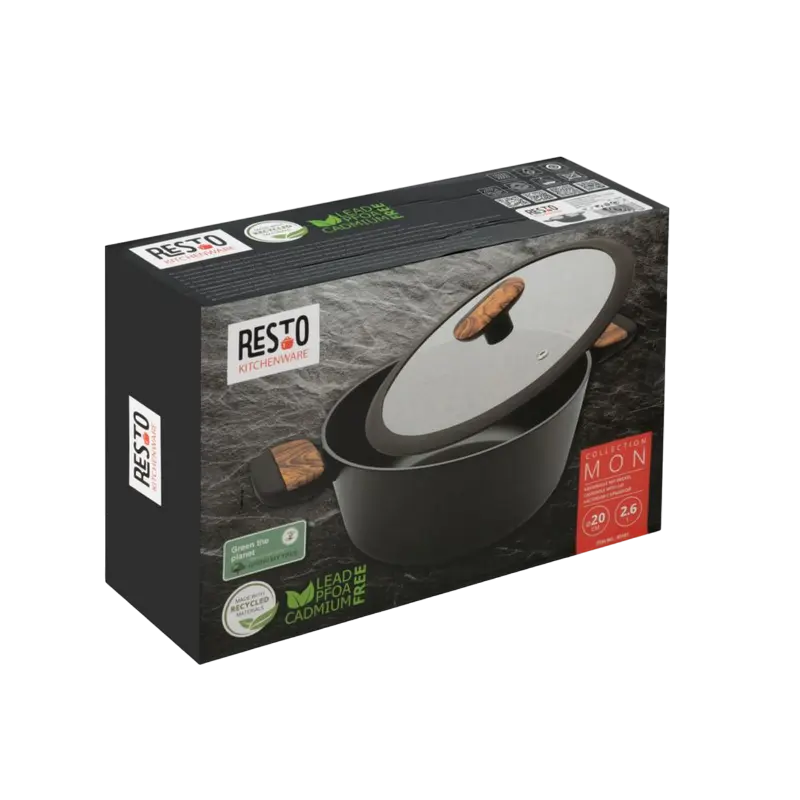 Кастрюля RESTO Mon MON Чёрный, Коричневый
