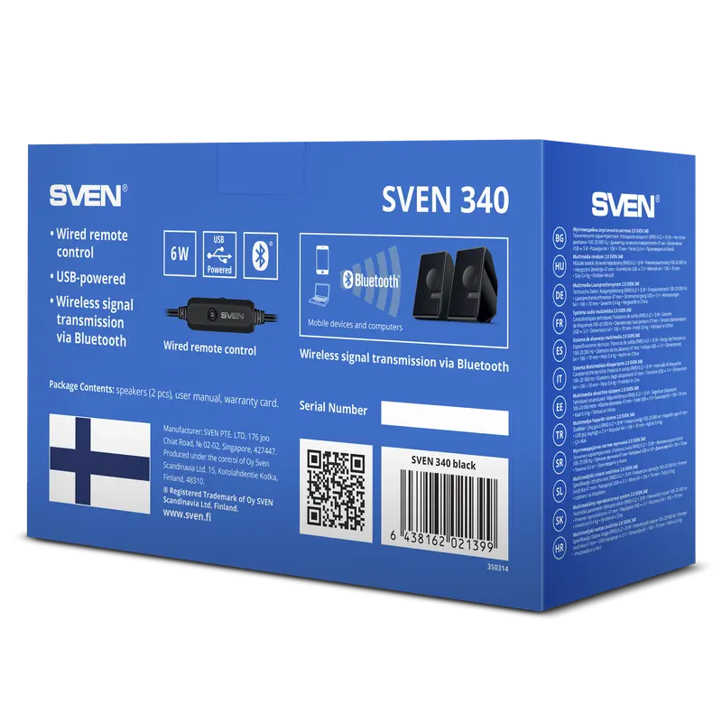 Компьютерные колонки SVEN 340 Черный