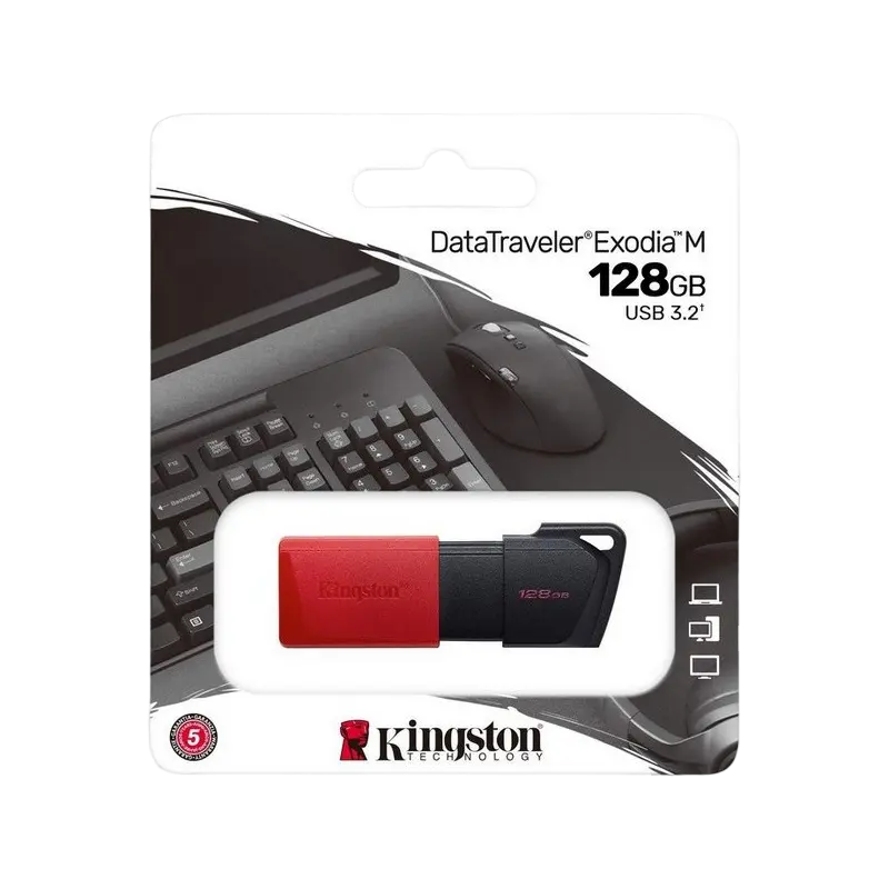 USB Flash накопитель Kingston DataTraveler Exodia M 128ГБ Чёрный/Красный