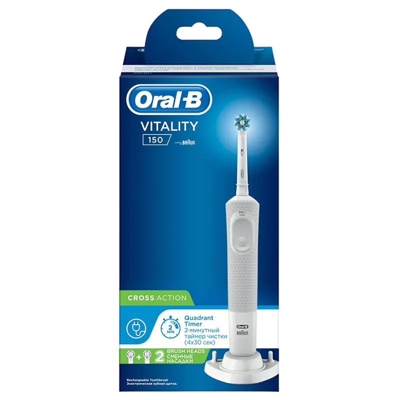 Электрическая зубная щетка Для взрослых Oral-B Vitality 150 Cross Action Белый
