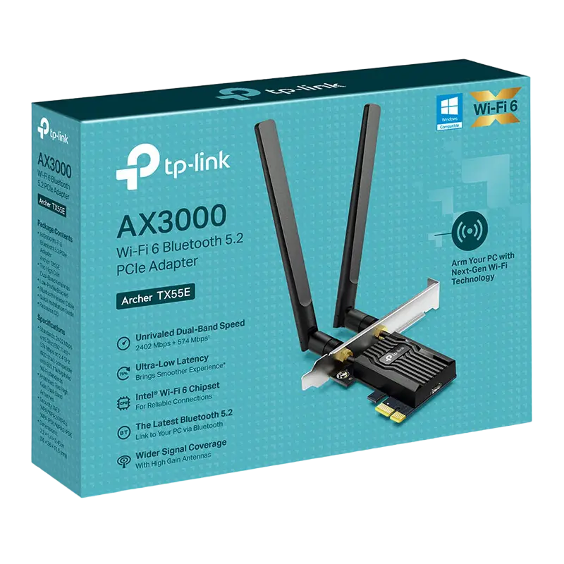 Сетевой адаптер PCIe TP-LINK Archer TX55E Черный