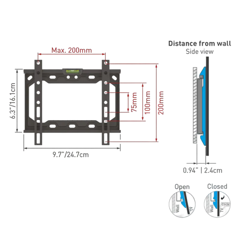 Кронштейн для телевизора BARKAN E202+ Черный