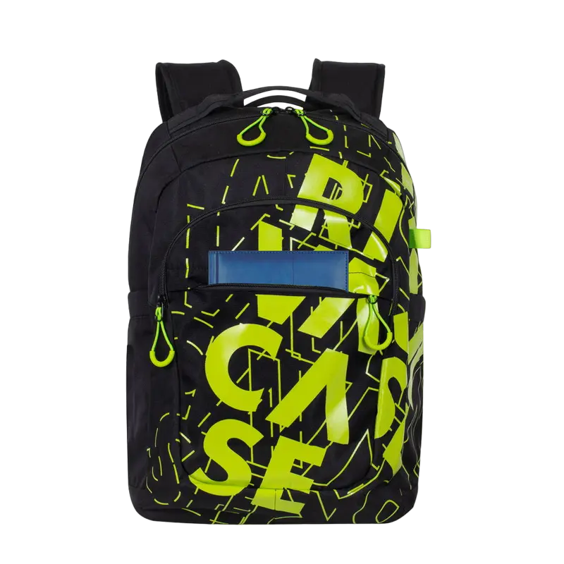 Повседневный рюкзак Rivacase Heide Чёрный/Лайм