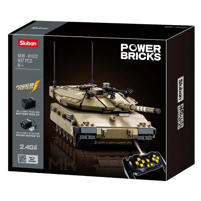 Конструктор с радиоуправлением Sluban Power Bricks - Merkava MK4 RC Бежевый