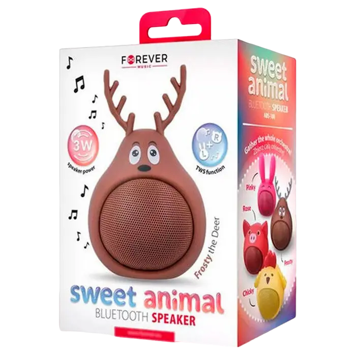 Boxă portabilă Forever Animal Deer Frosty Cafeniu