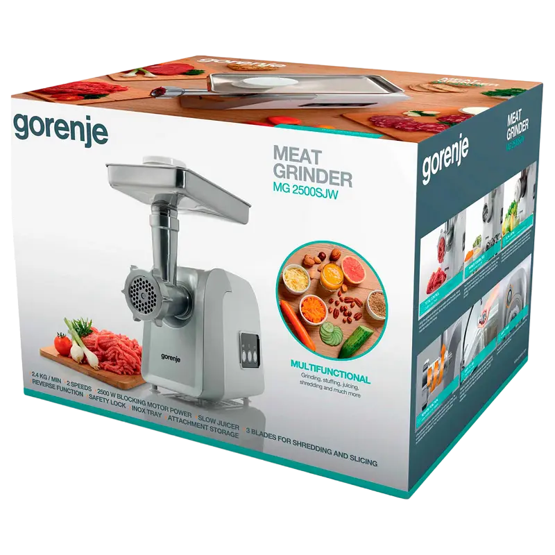 Мясорубка Gorenje MG2500SJW Серебристый