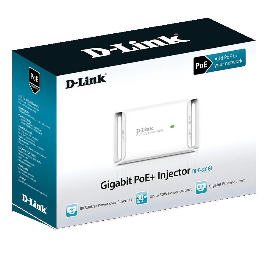 PoE Инжектор D-Link DPE-301GI Белый