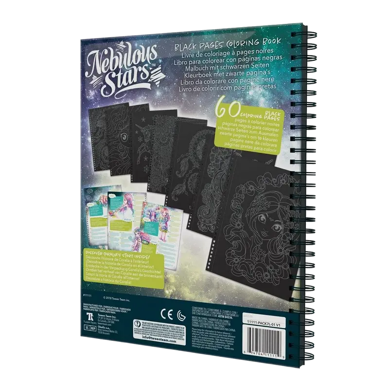 Nebulous Stars Black Pages Coloring Book