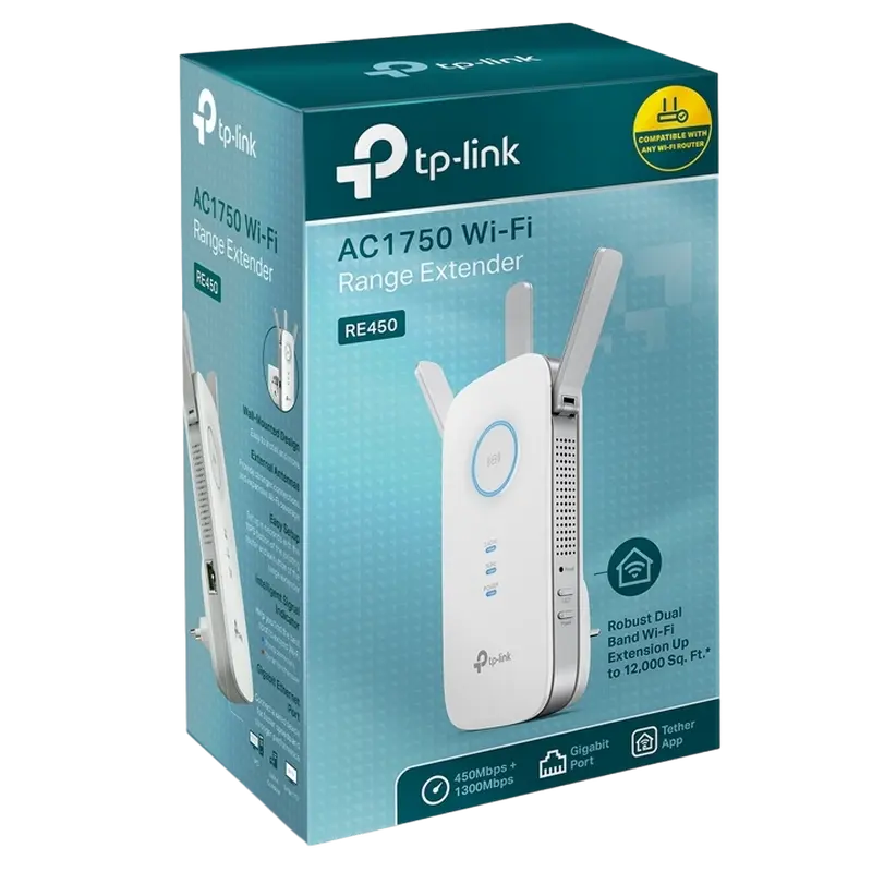 Amplificator de semnal Wi‑Fi TP-LINK RE450 Alb