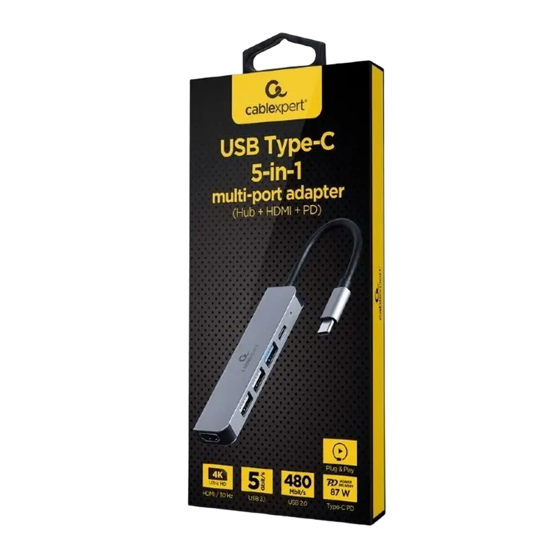 Док-станция Gembird A-CM-COMBO5-03 Серый