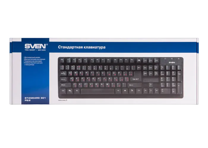 Клавиатура SVEN Standard 301 Мембрана Черный